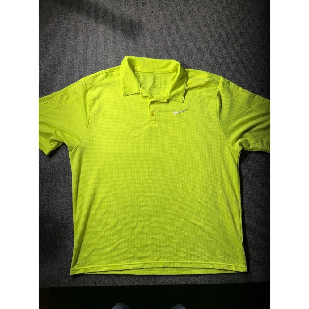 Nike Golf Mens Volt‎ Neon Yellow Short Sleeve Polo Shirt 454472-702 Large